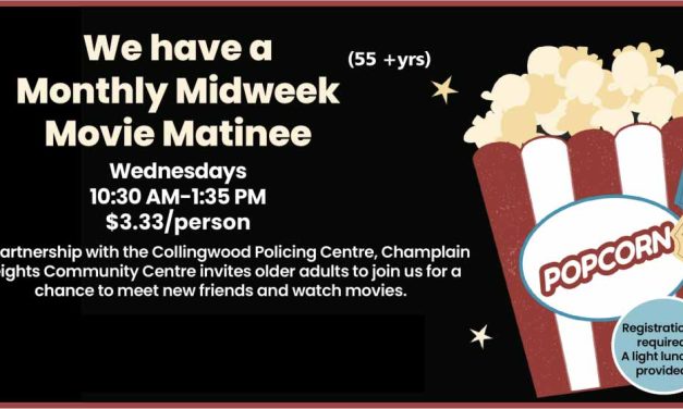 Monthly Midweek Movie Matinees for 55+yr